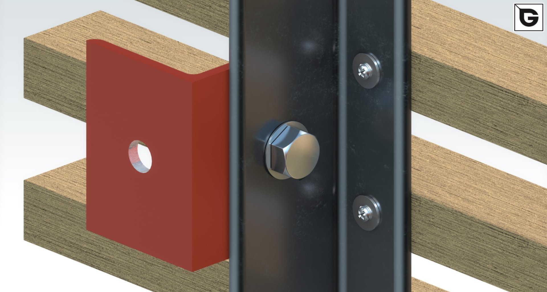 Befestigung mit 
 selbstschneidende Schraube