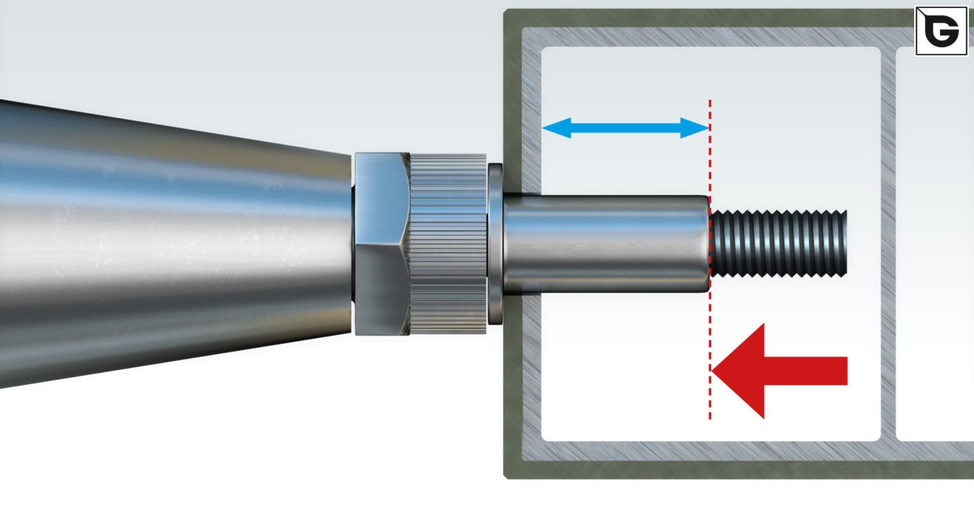 Befestigung mit 
 blind nut