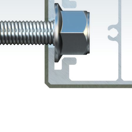 Befestigung über 
 Bolzen mit Flansch